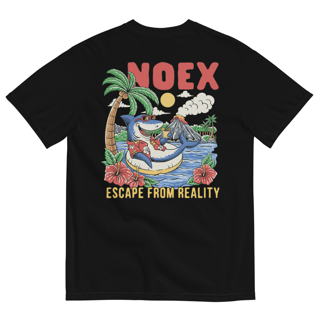 Soft and Durable Comfort Colors short sleeve t-shirt featuring a 'Tropical Retreat' design part of the No Expectations brand collection Black