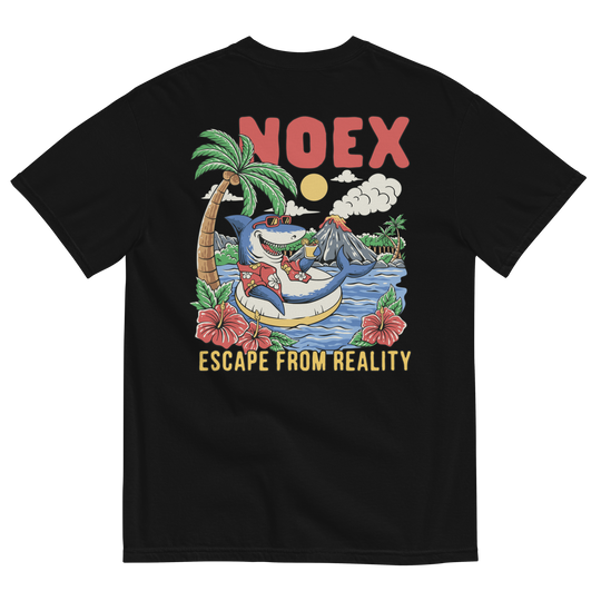 Soft and Durable Comfort Colors short sleeve t-shirt featuring a 'Tropical Retreat' design part of the No Expectations brand collection Black