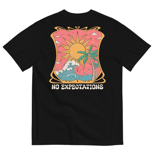 Soft and Durable Comfort Colors short sleeve t-shirt featuring the phrase 'Expect Nothing - Gain Everything,' part of the No Expectations brand collection Black