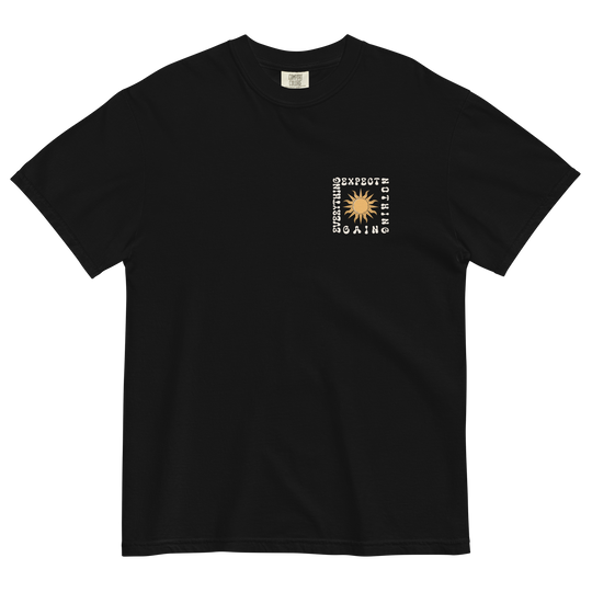 Soft and Durable Comfort Colors short sleeve t-shirt featuring the phrase 'Expect Nothing - Gain Everything,' part of the No Expectations brand collection Black