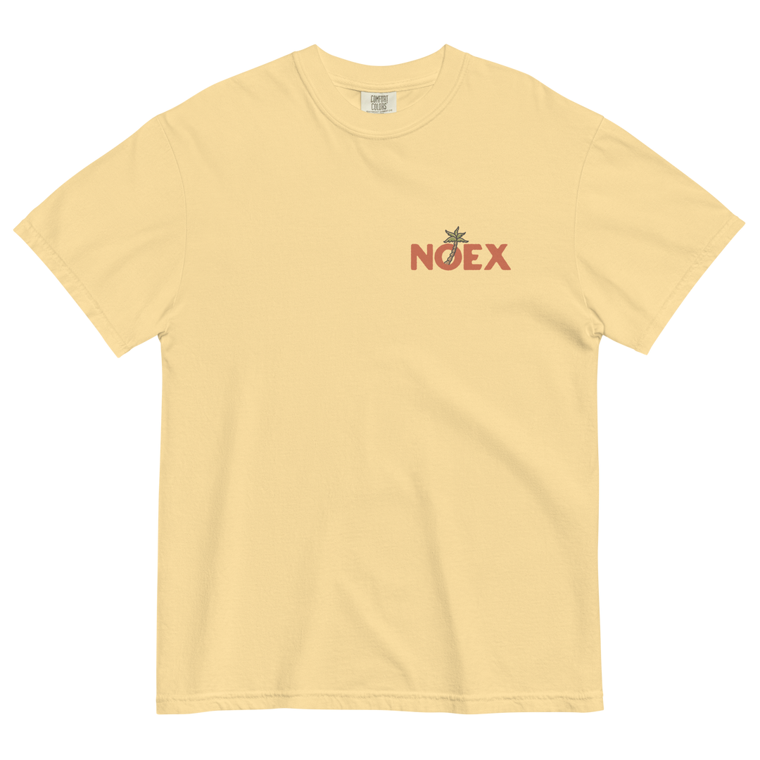 Soft and Durable Comfort Colors short sleeve t-shirt featuring a 'Stress Less - Travel More' design with a Pineapple Girl graphic, part of the No Expectations brand collection Butter