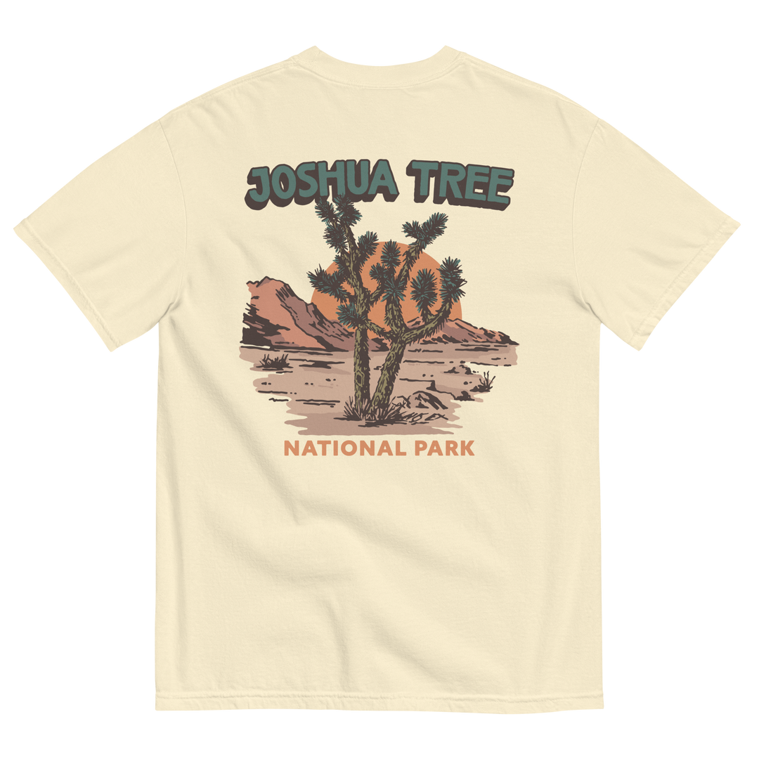 Comfort Colors short sleeve t-shirt featuring a Joshua Tree National Park-inspired design, part of the No Expectations brand collection Ivory