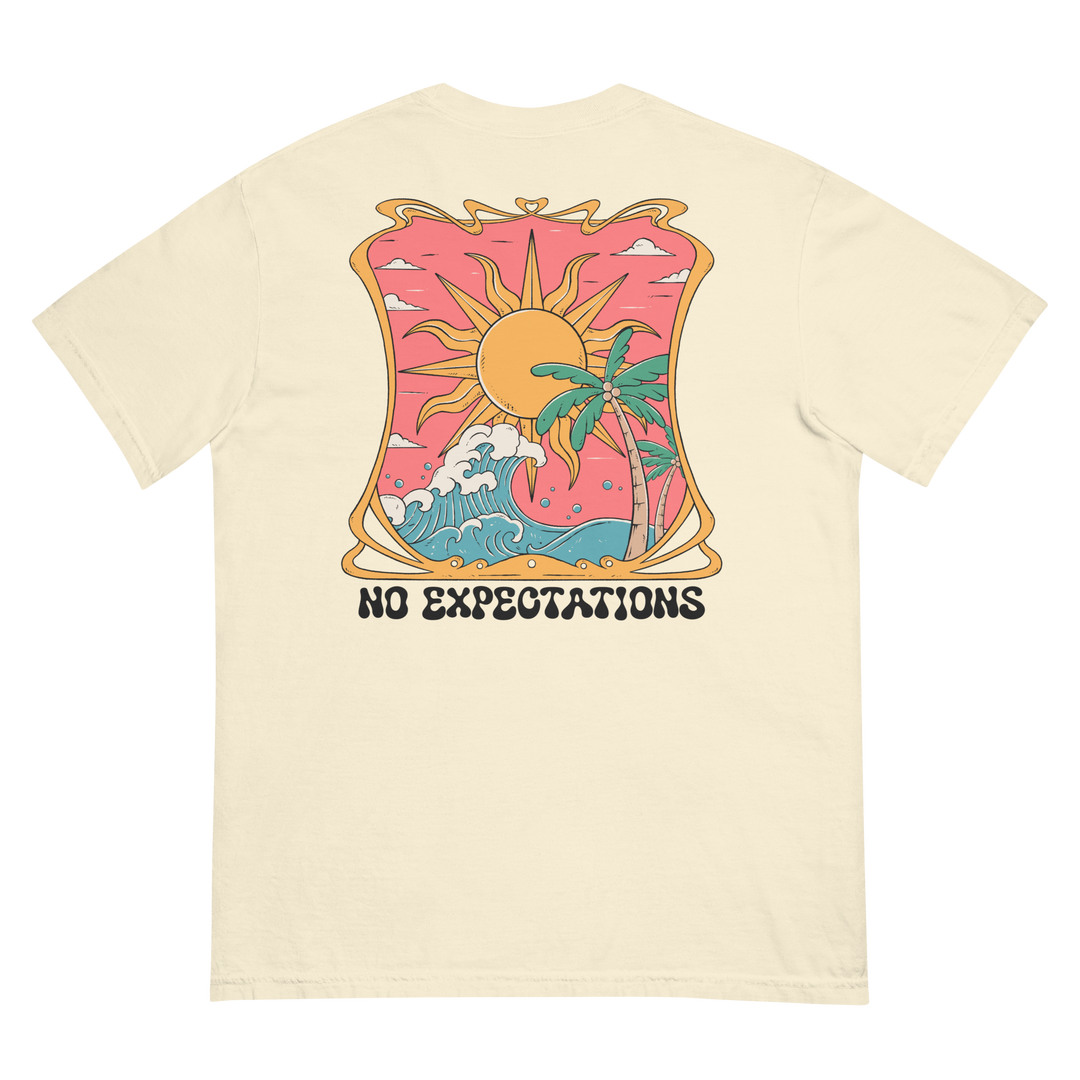 Soft and Durable Comfort Colors short sleeve t-shirt featuring the phrase 'Expect Nothing - Gain Everything,' part of the No Expectations brand collection Ivory