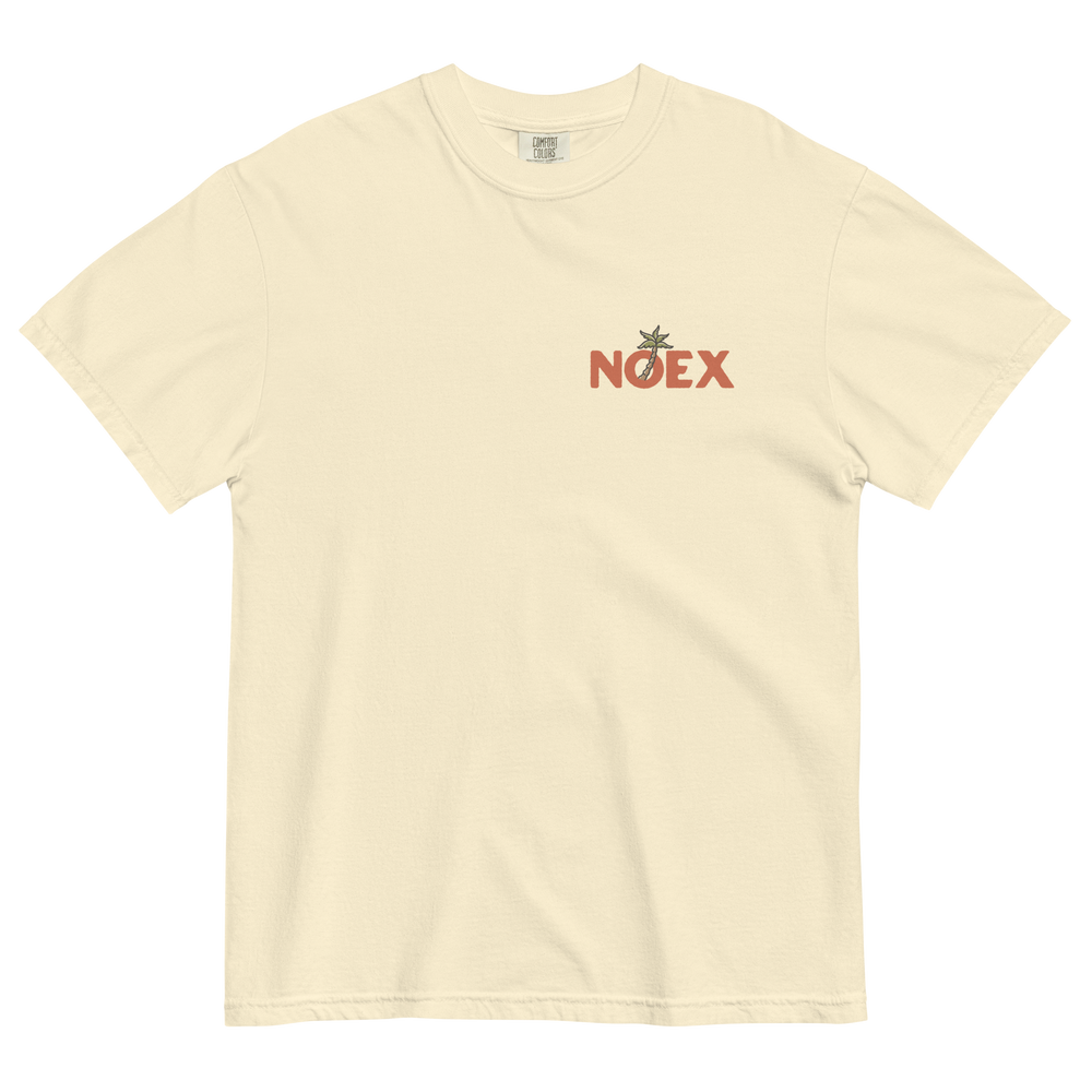 Soft and Durable Comfort Colors short sleeve t-shirt featuring a 'Stress Less - Travel More' design with a Pineapple Girl graphic, part of the No Expectations brand collection Ivory