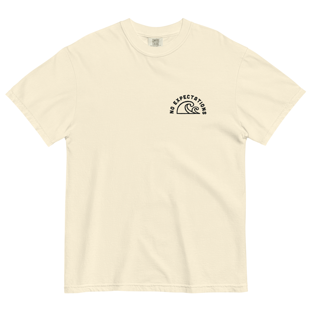 Soft and Durable Comfort Colors short sleeve t-shirt featuring the a design based around Big Sur, part of the No Expectations brand collection Ivory