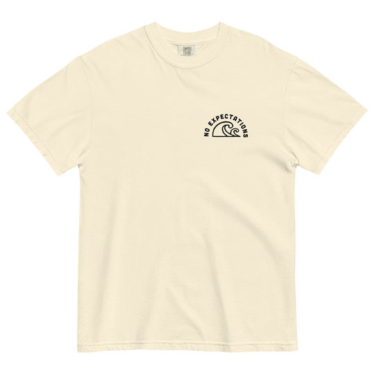 Soft and Durable Comfort Colors short sleeve t-shirt featuring the a design based around Big Sur, part of the No Expectations brand collection Ivory