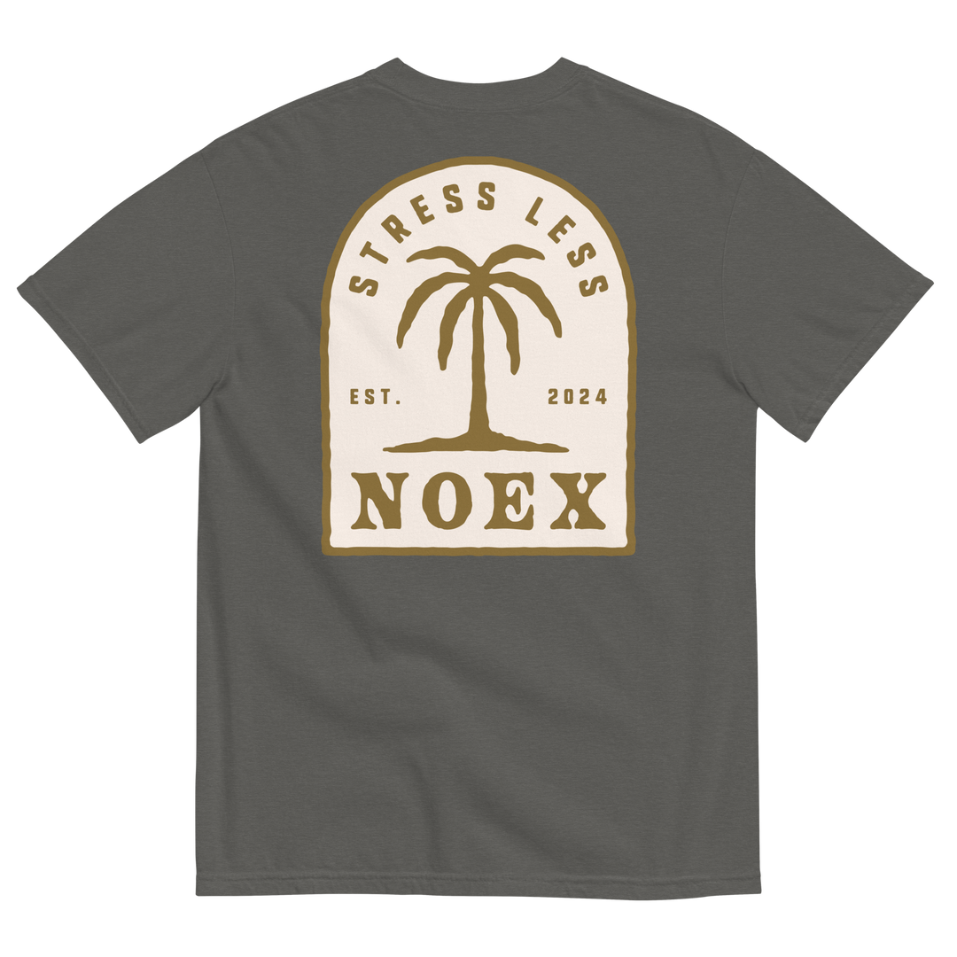 Comfort Colors short sleeve t-shirt featuring a 'Stress Less - V.2' design part of the No Expectations brand collection Pepper