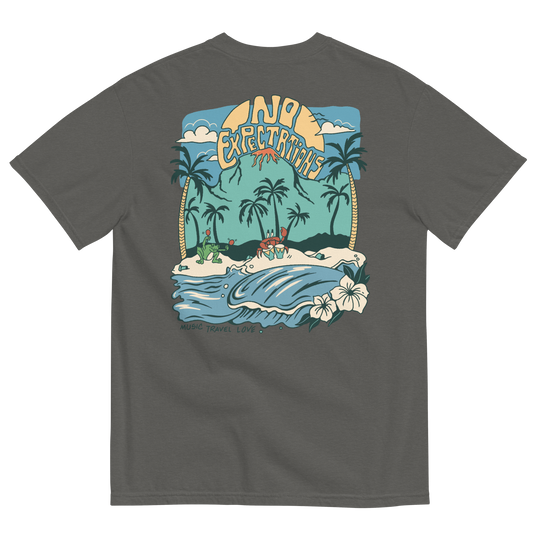 Soft and Durable Comfort Colors short sleeve t-shirt featuring the Island Beats Design part of the No Expectations brand collection Pepper