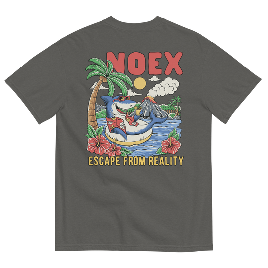 Soft and Durable Comfort Colors short sleeve t-shirt featuring a 'Tropical Retreat' design part of the No Expectations brand collection  Pepper