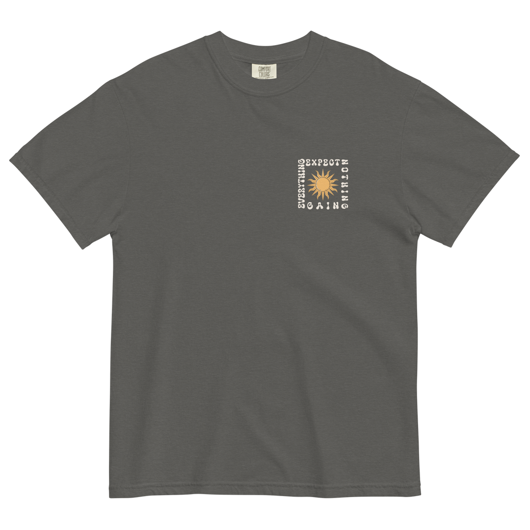 Soft and Durable Comfort Colors short sleeve t-shirt featuring the phrase 'Expect Nothing - Gain Everything,' part of the No Expectations brand collection Pepper