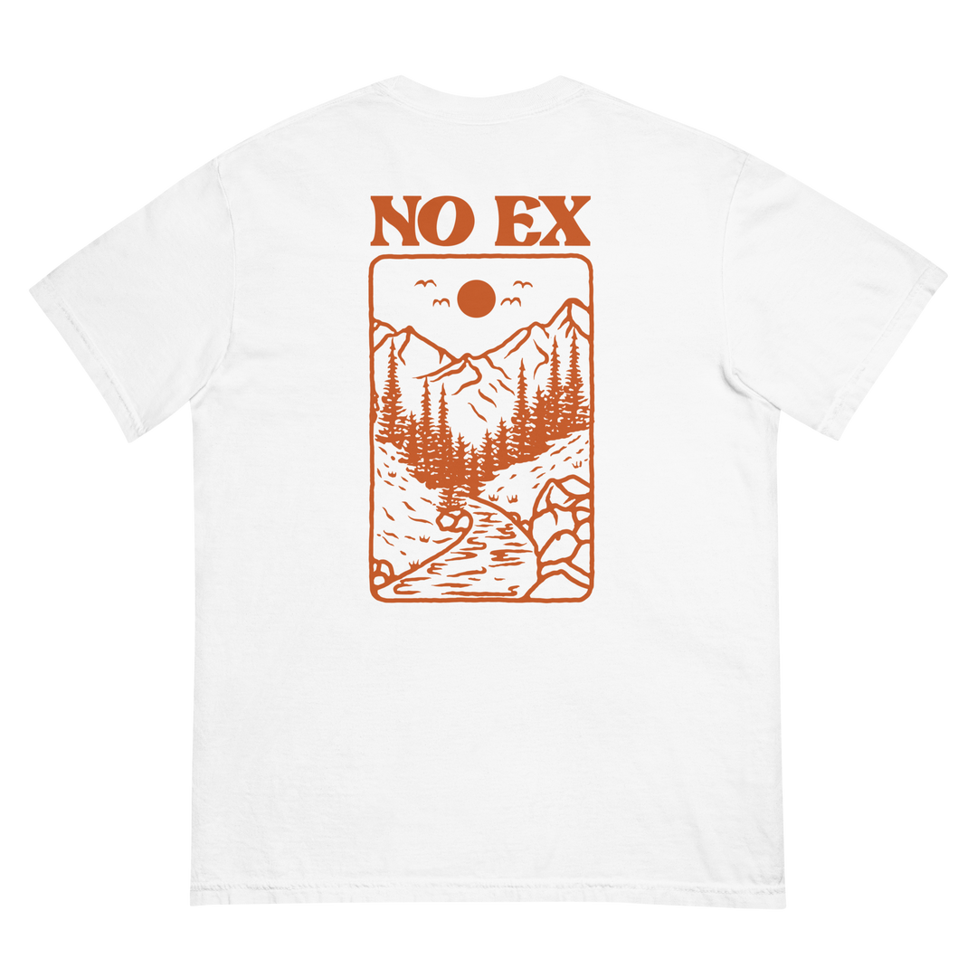 Soft and Durable Comfort Colors short sleeve t-shirt featuring a Nature Path graphic, part of the No Expectations brand collection White