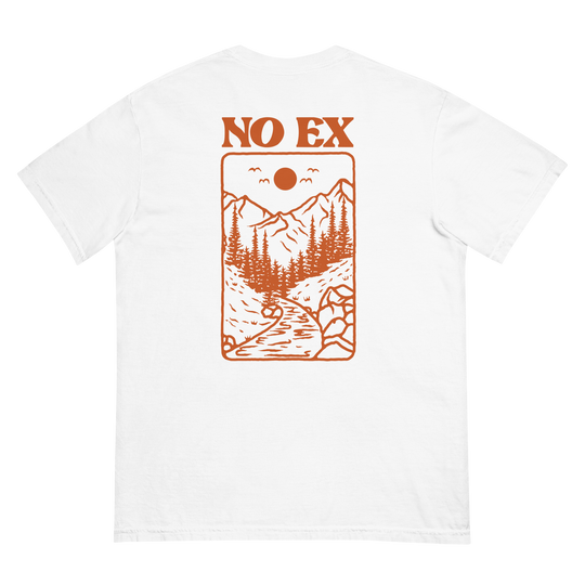 Soft and Durable Comfort Colors short sleeve t-shirt featuring a Nature Path graphic, part of the No Expectations brand collection White