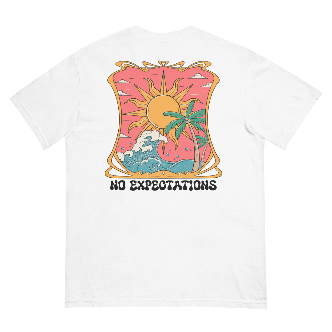 Soft and Durable Comfort Colors short sleeve t-shirt featuring the phrase 'Expect Nothing - Gain Everything,' part of the No Expectations brand collection White