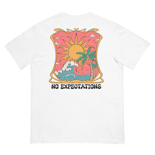 Soft and Durable Comfort Colors short sleeve t-shirt featuring the phrase 'Expect Nothing - Gain Everything,' part of the No Expectations brand collection White