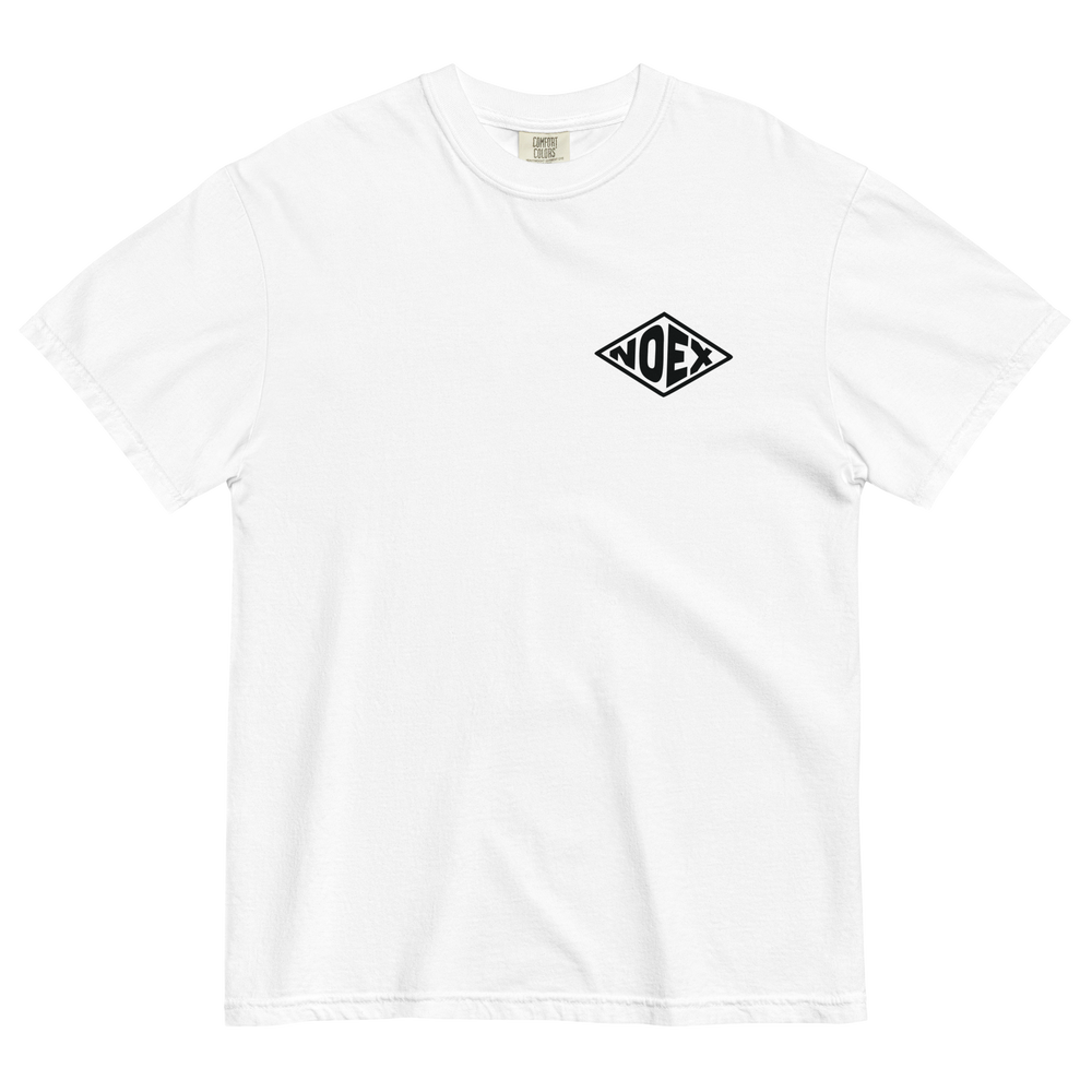 Soft and Durable Comfort Colors short sleeve t-shirt featuring a 'Tropical Retreat' design part of the No Expectations brand collection White